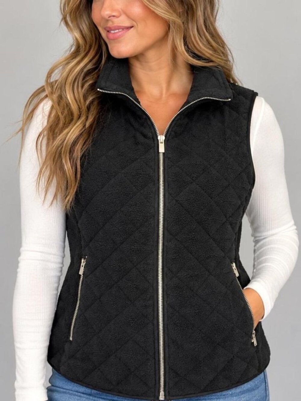 Abercrombie & Fitch Quilted Fleece Vest Size Medium